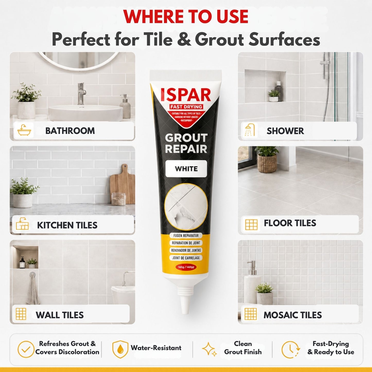 ISPAR Grout Repair Kit 250g – Brown