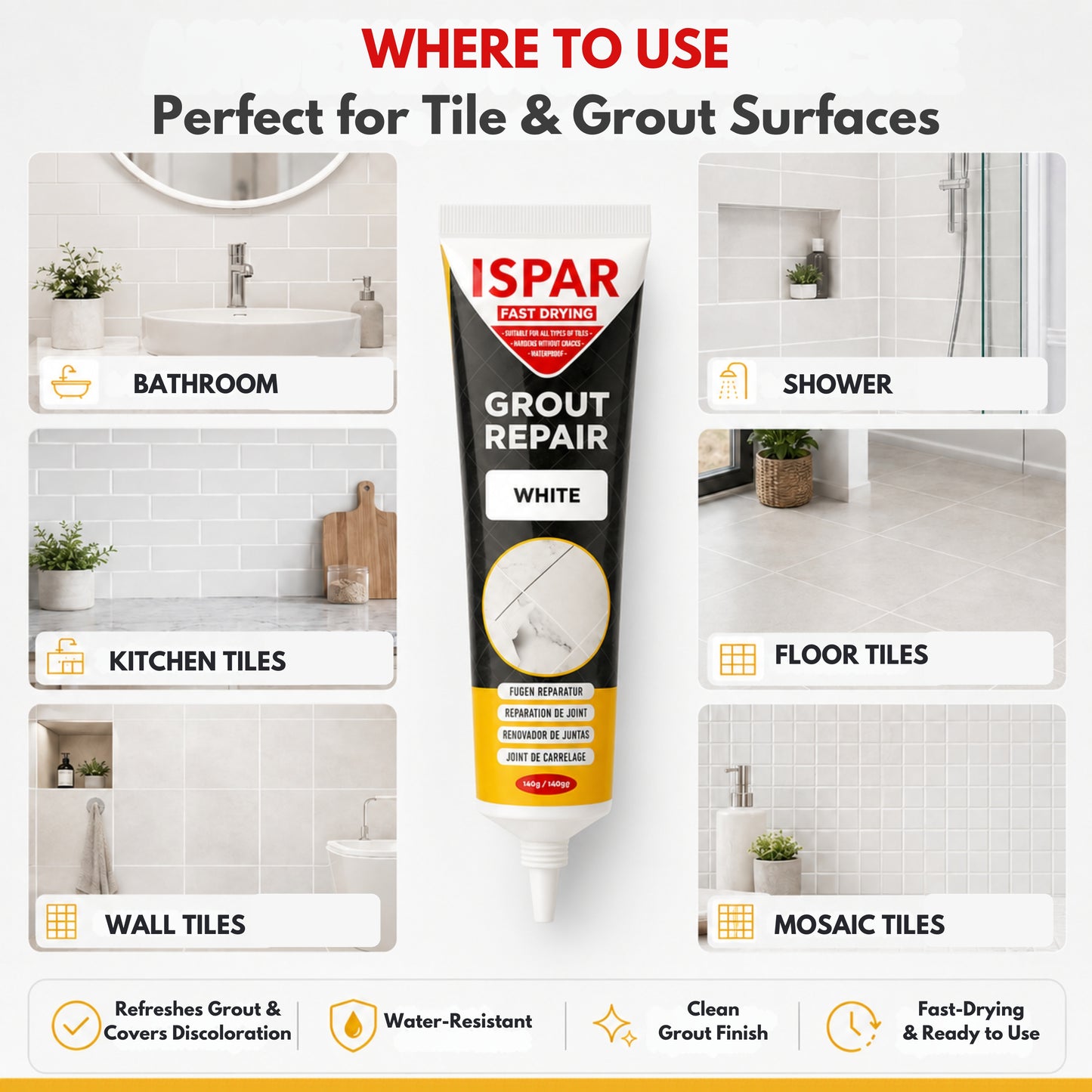 ISPAR Grout Repair Kit 400g – Cream