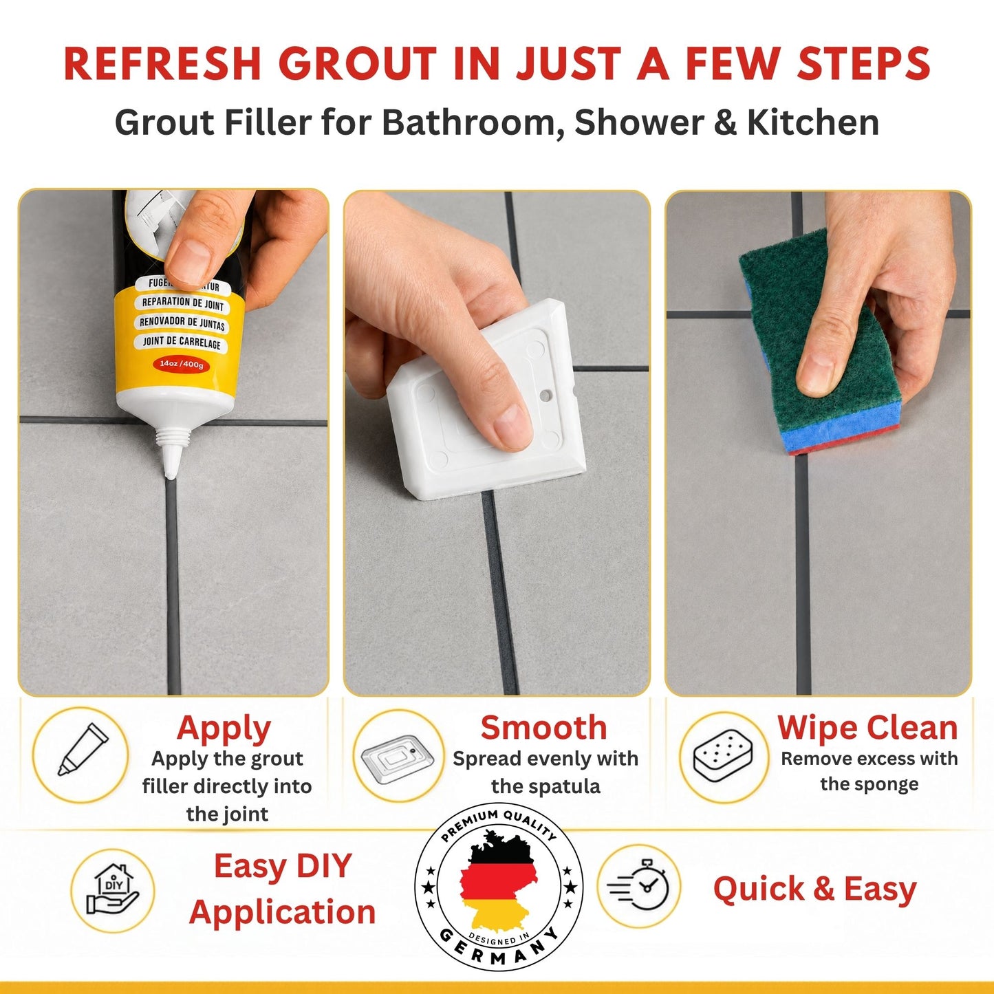 ISPAR Grout Repair Kit 400g – Dark Grey
