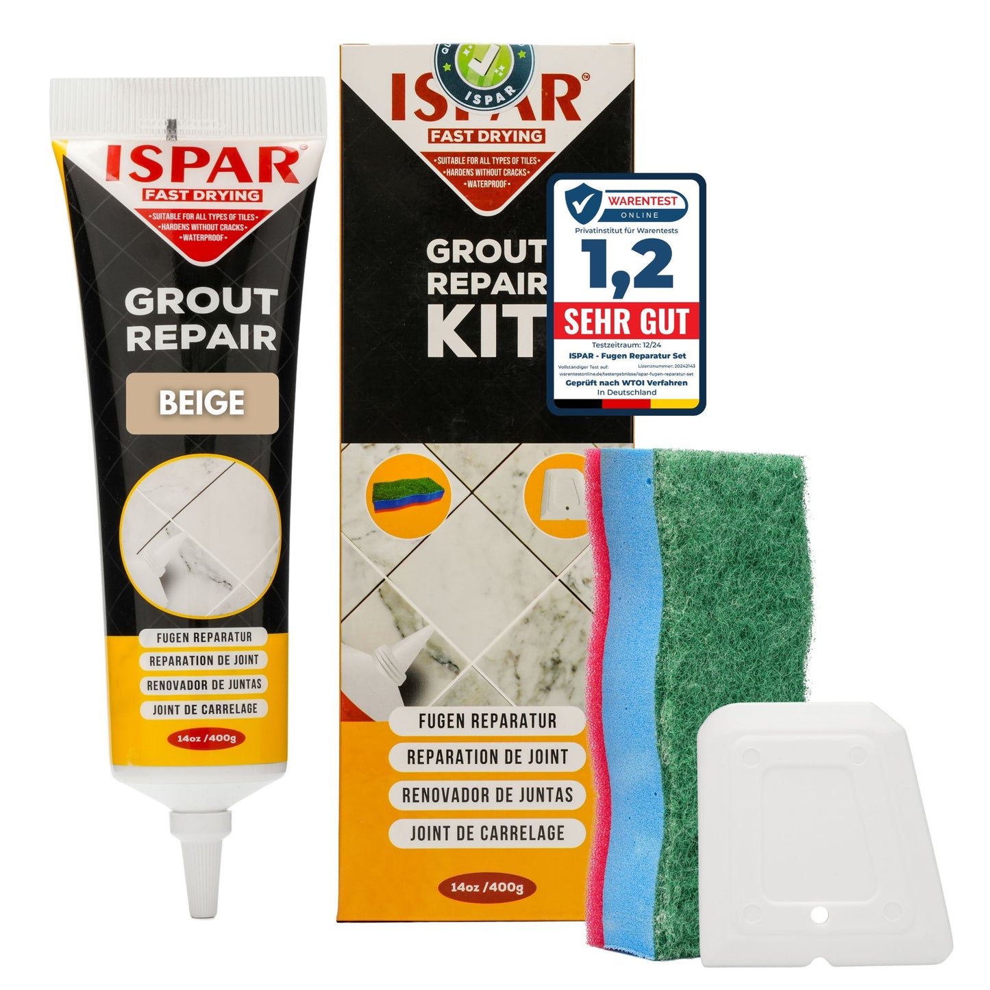 ISPAR Grout Repair Kit 400g – Ready Mixed Tile Grout Filler