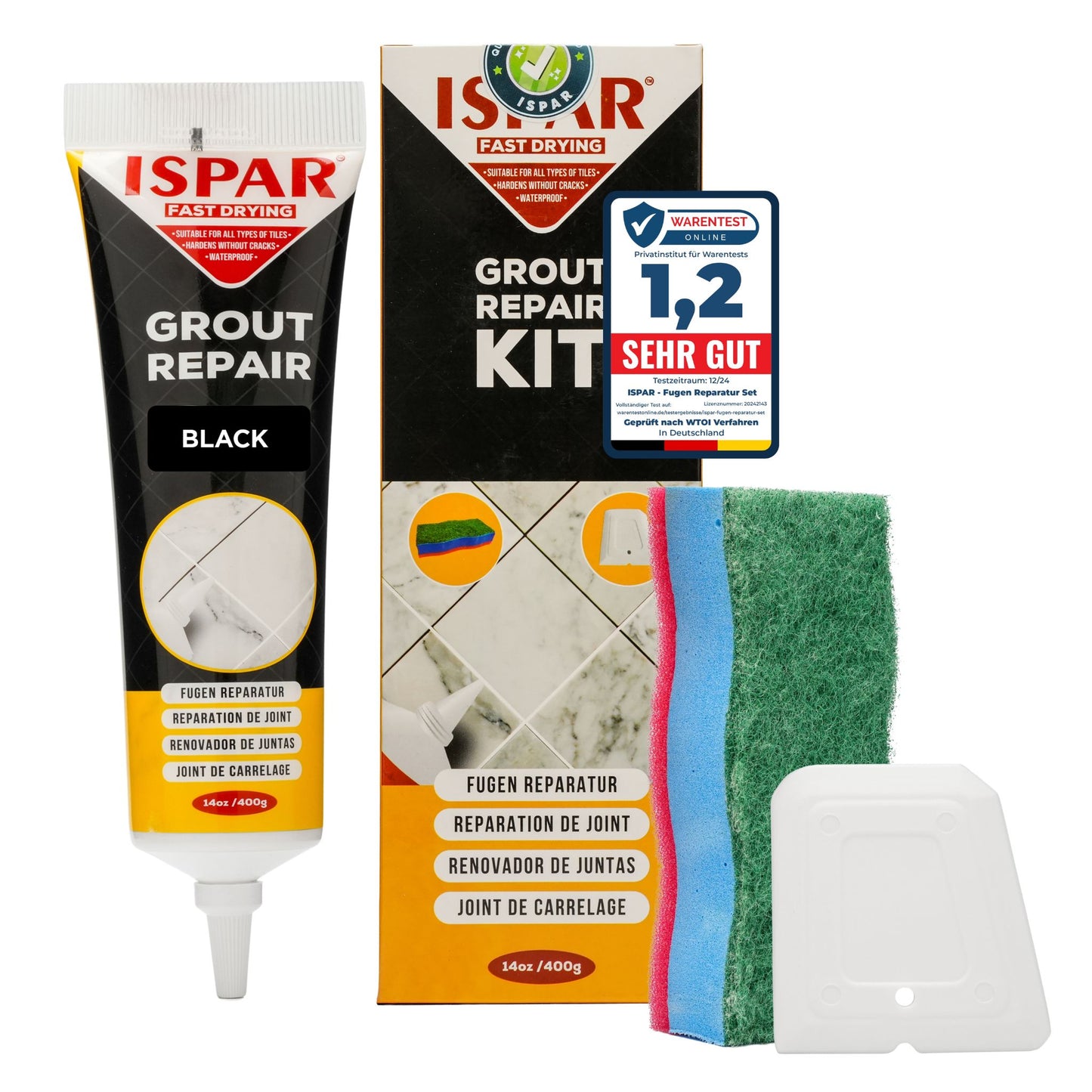 ISPAR Grout Repair Kit 400g – Ready Mixed Tile Grout Filler