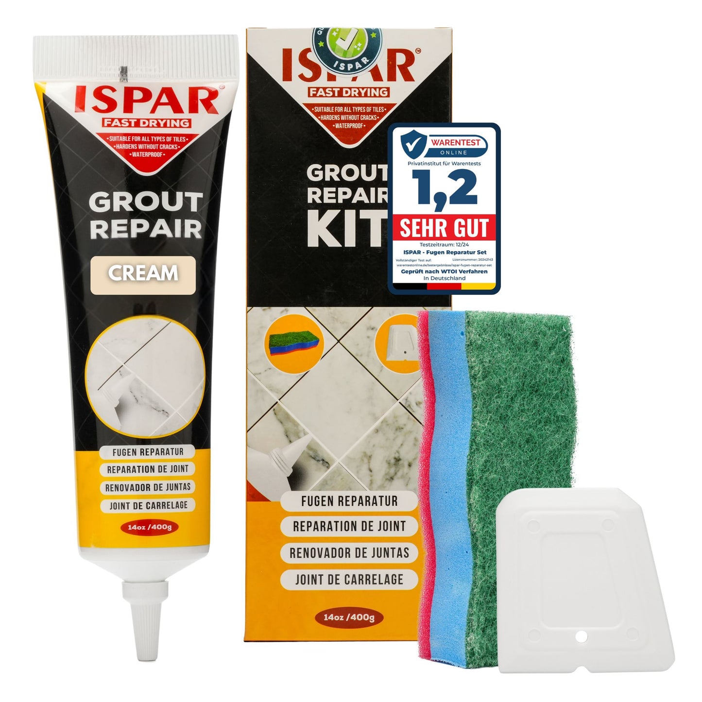 ISPAR Grout Repair Kit 400g – Ready Mixed Tile Grout Filler
